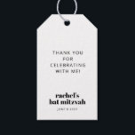 Moderne Vette Typografie Zwart-wit Bat Mitzvah Cadeaulabel<br><div class="desc">Gepersonaliseerde Modern Bold Typografie Zwart-wit Bat Mitzvah Gift Label</div>