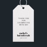 Moderne Vette Typografie Zwart-wit Bat Mitzvah Cadeaulabel<br><div class="desc">Gepersonaliseerde Modern Bold Typografie Zwart-wit Bat Mitzvah Gift Label</div>