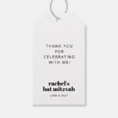 Moderne Vette Typografie Zwart-wit Bat Mitzvah Cadeaulabel (Voorkant)