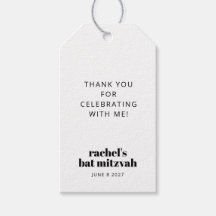 Moderne Vette Typografie Zwart-wit Bat Mitzvah