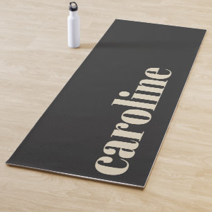 Moderne Vette Typografie Zwarte Monogram Naam Yogamat