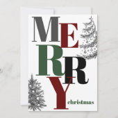 Moderne Vette Vrolijke Kerstmisfoto Feestdagenkaart (Voorkant)