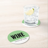 Moderne vette wijn, wijnstang/wijnmoer ronde kartonnen onderzetter (Insitu)