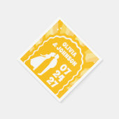 Moderne Vette Zonneschijn Gele Golvende Boog Bruil Servet (Hoek)