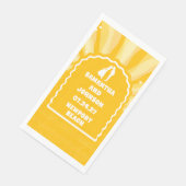 Moderne Vette Zonneschijn Gele Golvende Boog Bruil Servet (Hoek)