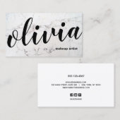 Moderne Vette Zwart Marmeren Script Kalligrafie Visitekaartje (Voorkant / Achterkant)