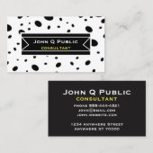 moderne, vette zwarte stippen, aangepast dubbelzij visitekaartje (Voorkant / Achterkant)