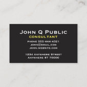 moderne, vette zwarte stippen, aangepast dubbelzij visitekaartje (Achterkant)