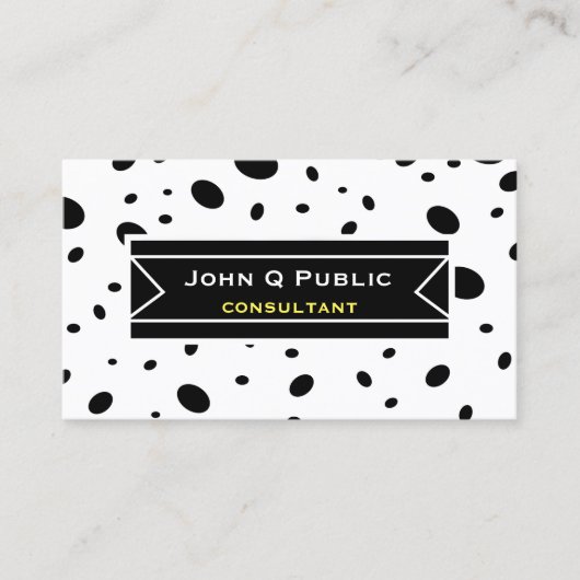 moderne, vette zwarte stippen, aangepast dubbelzij visitekaartje (Voorkant)