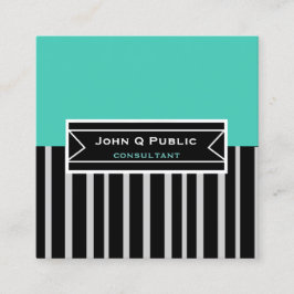 moderne, vette zwarte strepen, aangepast dubbelzij vierkante visitekaartje