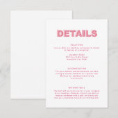 Moderne Vettype-tekstafsluitkaart Informatiekaartje (Voorkant / Achterkant)