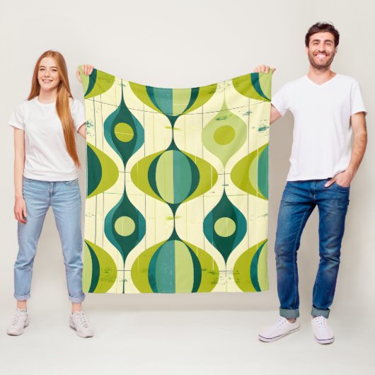 Moderne vibe uit het midden van de eeuw fleece deken (In situ)