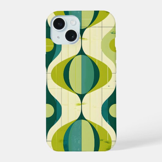 Moderne vibe uit het midden van de eeuw iPhone 15 case (Achterkant)