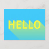 Moderne vibrant Blue en Yellow Hallo Typografie Briefkaart (Voorkant)