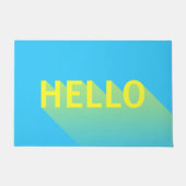 Moderne vibrant Blue en Yellow Hallo Typografie Deurmat (Voorkant)