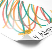 Moderne Vibrant Scribble Art of My Abstract Mind Foto Afdruk (Hoek)