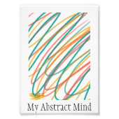 Moderne Vibrant Scribble Art of My Abstract Mind Foto Afdruk (Voorkant)