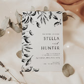 Moderne Victoriaans bruiloft in zwart-wit Kaart