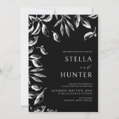 Moderne Victoriaans bruiloft in zwart-wit Kaart (Voorkant)