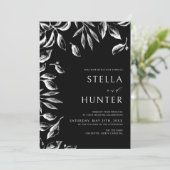 Moderne Victoriaans bruiloft in zwart-wit Kaart (Staand voorkant)