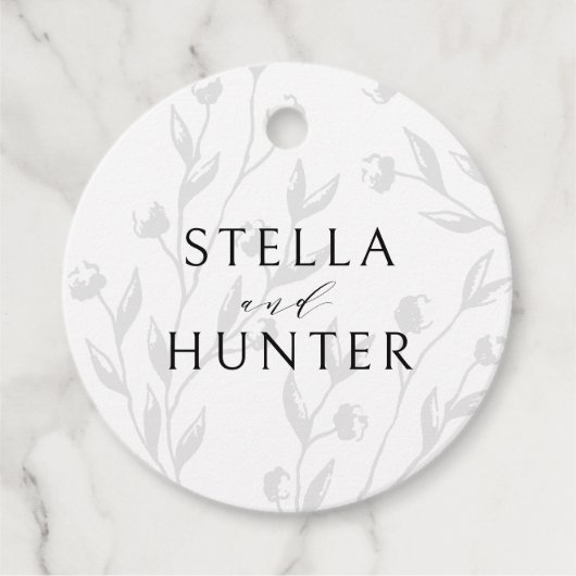 Moderne Victoriaans Elegant Greenery Bedankjes Labels (Voorkant)