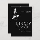 Moderne Victoriaans Monochrome Bruiloft RSVP Informatiekaartje (Voorkant / Achterkant)