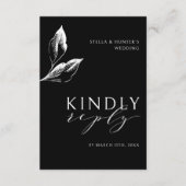 Moderne Victoriaans Monochrome Bruiloft RSVP Informatiekaartje (Voorkant)