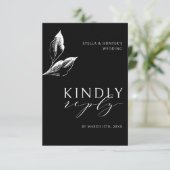 Moderne Victoriaans Monochrome Bruiloft RSVP Informatiekaartje (Staand voorkant)