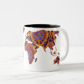 Moderne Victoriaans Wereldkaart | Mok wereldreizig (Voorkant rechts)