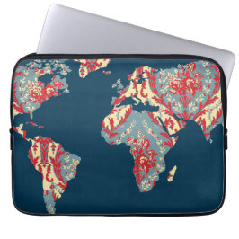 Moderne Victoriaans Wereldkaart | Wereldreiziger H Laptop Sleeve