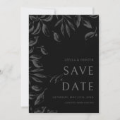 Moderne Victoriaans zwart-wit Greenery sparen de D Save The Date (Voorkant)
