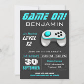 Moderne videogame Aqua Kids Birthday Party Kaart (Voorkant)