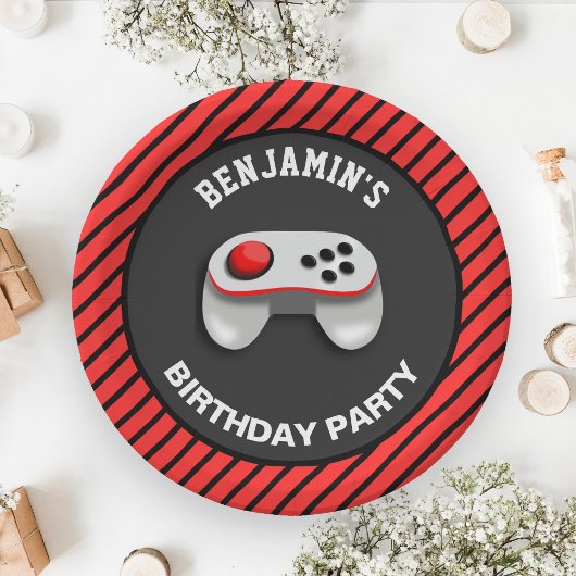Moderne videogame Birthday Party Papieren Bordje