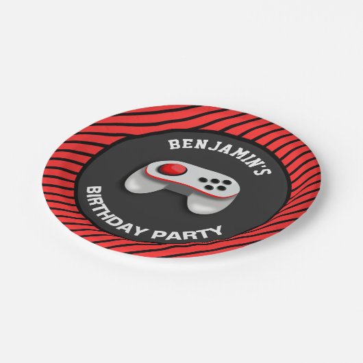 Moderne videogame Birthday Party Papieren Bordje (Gekanteld)