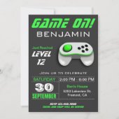 Moderne videogame groene kinderen Birthday Party Kaart (Voorkant)