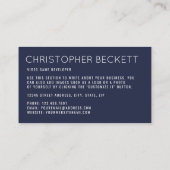 Moderne Videogame Ontwikkelaar, Ontwerper Visitekaartje (Achterkant)