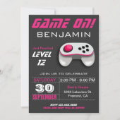 Moderne videogame roze kinderen op zaterdag kaart (Voorkant)