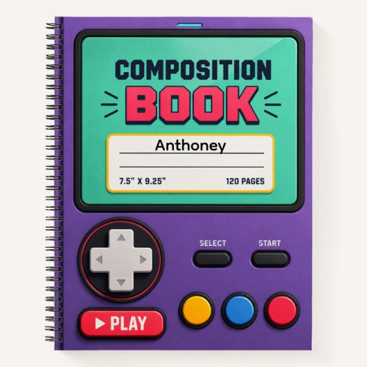 Moderne videogamecontroller aangepaste naam notitieboek (Voorkant)