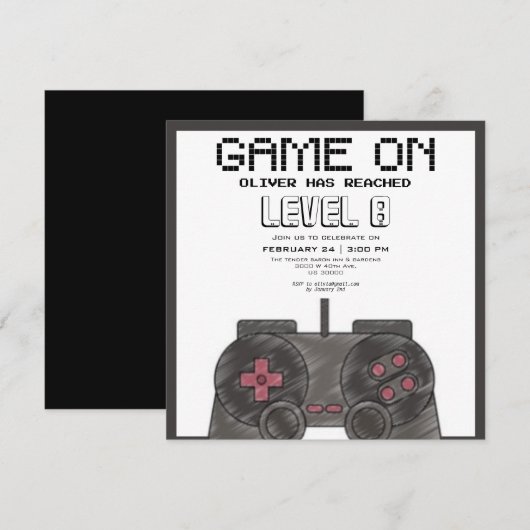 Moderne videogames verjaardag kaart (Voorkant / Achterkant)