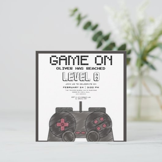 Moderne videogames verjaardag kaart (Staand voorkant)