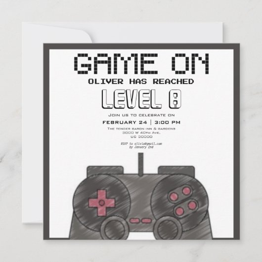 Moderne videogames verjaardag kaart (Voorkant)