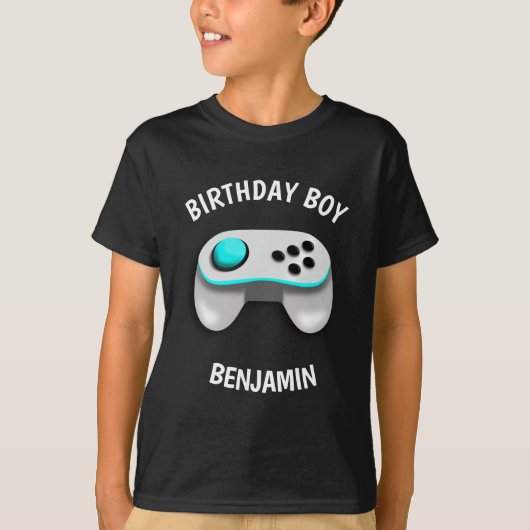 Moderne Videospel Verjaardagsfeestje T-shirt (Voorkant)