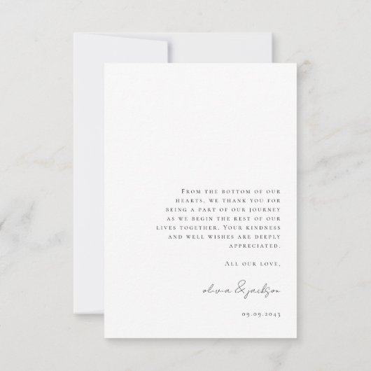 Moderne vier foto bruiloft Dank u Bedankkaart (Achterkant)