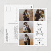 Moderne vier foto bruiloft dank u Briefkaart (Voorkant / Achterkant)