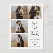 Moderne vier foto bruiloft dank u Briefkaart (Voorkant)