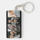 Moderne vier foto collage beste vader ooit sleutelhanger (achterkant)