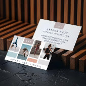 Moderne Vier Foto Collage Personal Trainer Fitness Visitekaartje