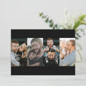 Moderne vier foto collage Vaderdag  Feestdagenkaart (Staand voorkant)