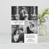 Moderne vier foto elopement aankondiging (Staand voorkant)