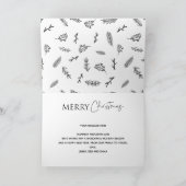 Moderne vier foto gevouwen kerstfotokaart bedankkaart (Binnen)